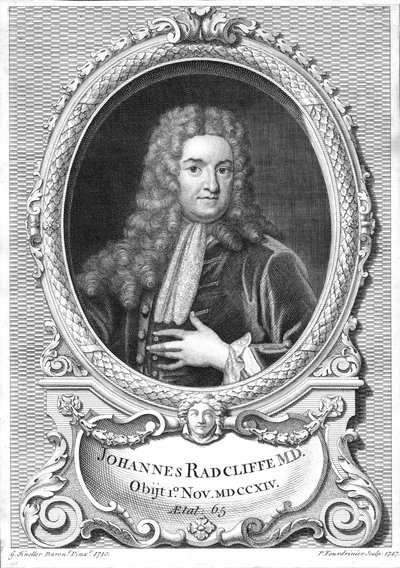 John Radcliffe, English physician by Pierre Fourdrinier