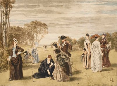 The Croquet Game, 1874 by Pierre Gavarni