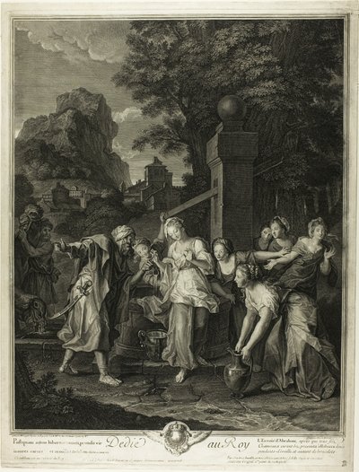 Rebecca Receiving Gifts from Eliezar by Pierre Imbert Drevet