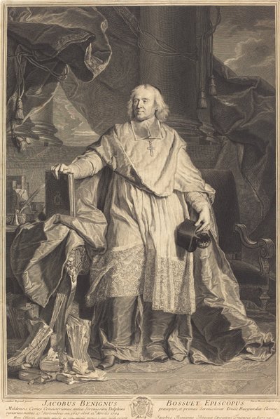 Jacques-Benigne Bossuet by Pierre Imbert Drevet after Hyacinthe Rigaud