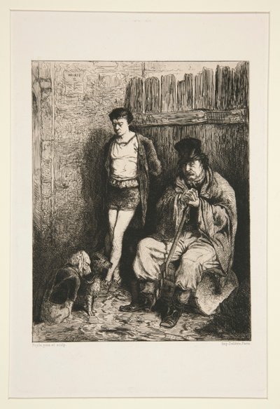 Two Men and Two Dogs by Pierre Marie Beyle