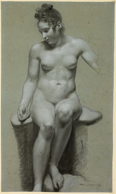 Seated Female Nude by Pierre Paul Prud
