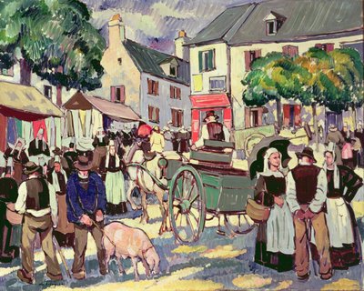 Market Day in Brittany by Pierre de Belay