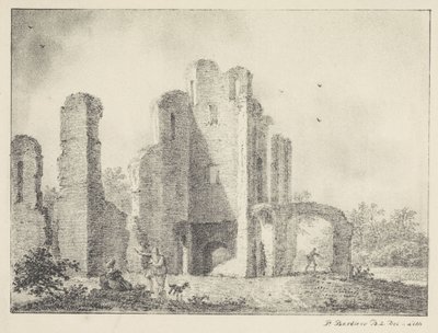 Landscape with Ruin and Figures by Pieter Bartholomeusz. Barbiers