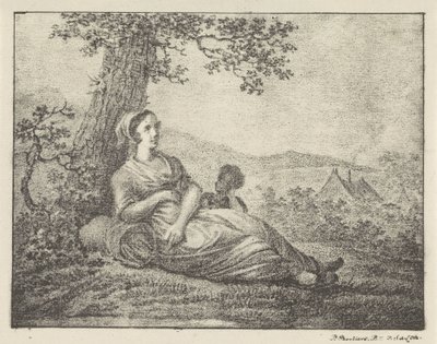 Resting Woman by Tree by Pieter Bartholomeusz. Barbiers