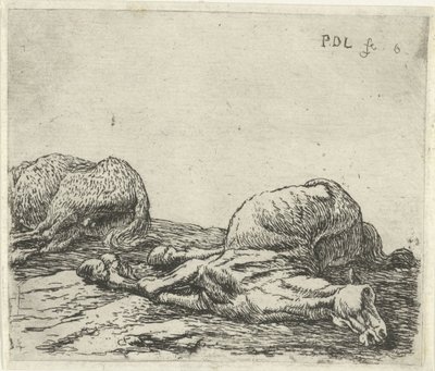 Two Dead Horses (series title: Horses) by Pieter Bodding van Laer