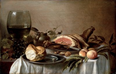 Breakfast with Ham, 1647 by Pieter Claesz