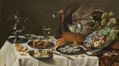 Still Life with a Turkey Pie by Pieter Claesz