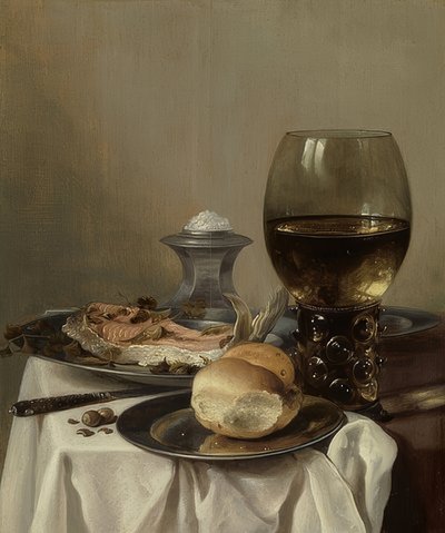 Still Life with Salt. Around 1640-45 by Pieter Claesz