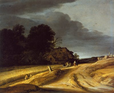 Landscape with Field Path and Farmhouse by Pieter Dircksz Santvoort