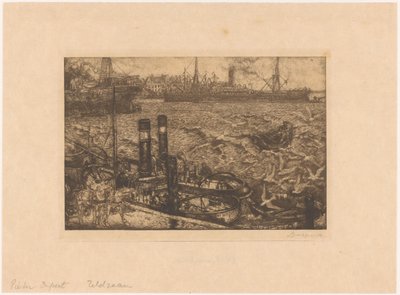 Harbor with Tugboats in Rotterdam by Pieter Dupont