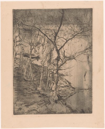 Bare Trees by the Water by Pieter Dupont