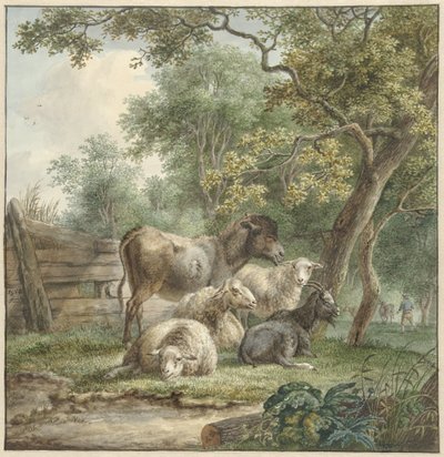 Cattle in an Orchard by Pieter Gerardus van Os