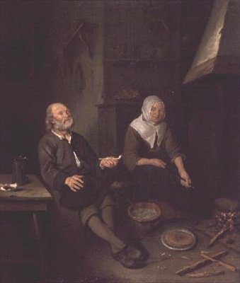 Elderly Couple in their Kitchen by Pieter Gerritsz. van Roestraten