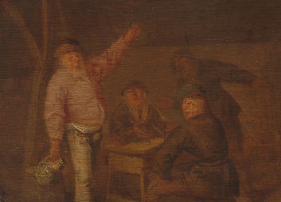 Peasants Drinking in a Barn by Pieter Hermansz. Verelst