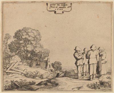 Three Peasants and a Woman by Pieter Molijn