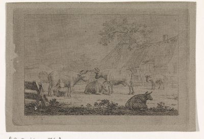 Farmyard with Cows by Pieter de Goeje