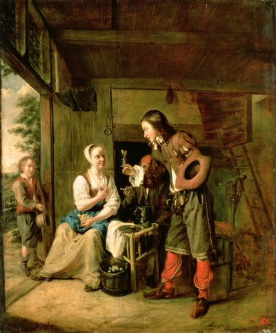 Warrior and Servant, 1653 by Pieter de Hooch