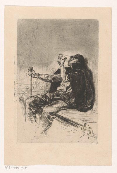 Drinking Man with Walking Stick by Pieter de Josselin