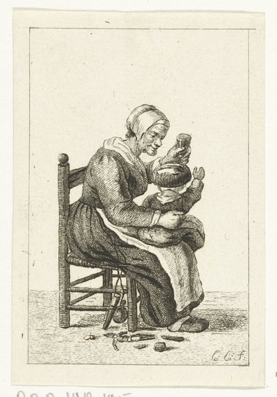 Woman with Child on Lap by Pieter de Mare