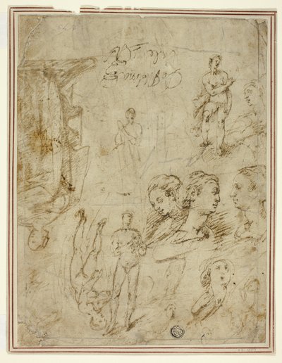 Sketches of Figures and Heads by Pieter de Molijn