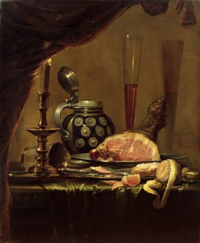 Still Life with Ham by Pieter de Ring