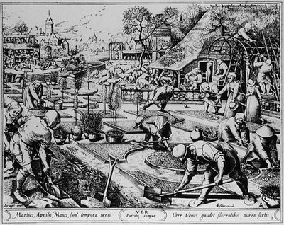 Spring, engraved by Visscher by Pieter the Elder (after) Bruegel