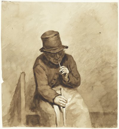 Seated Smoking Man by Pieter van Loon