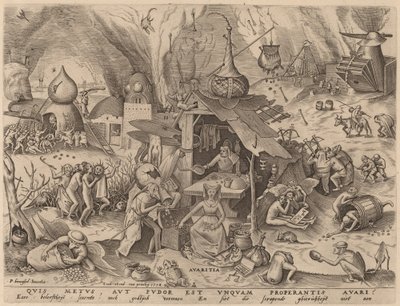Avarice by Pieter van der Heyden after Pieter Bruegel the Elder