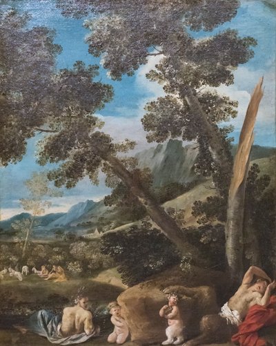 Landscape with Satyrs by Pietro (1611 50) Testa