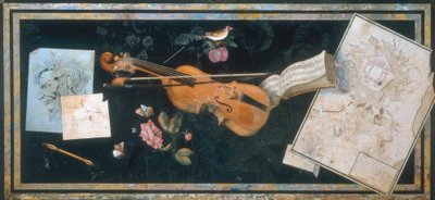 Tabletop with Scagliola Florence by Pietro Antonio Paolini