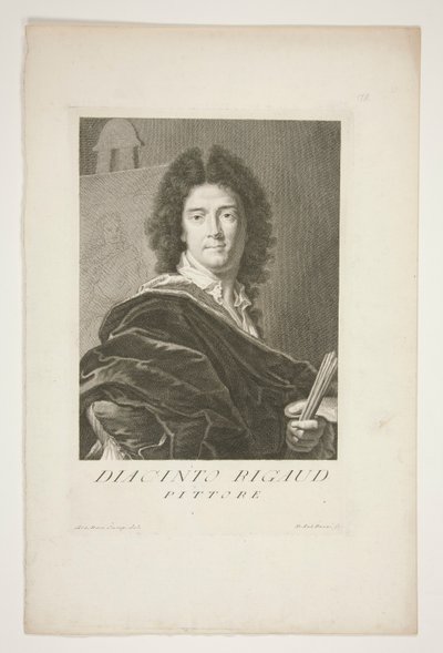 Portrait of Hyacinthe Rigaud by Pietro Antonio Pazzi