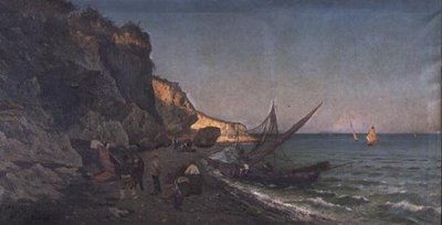 Fishermen in a Cove at Sunset by Pietro Barucci