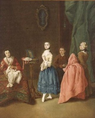 Lady at the Dressmaker by Pietro Longhi