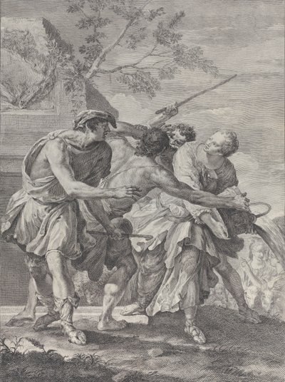 Moses defending the daughters of Jethro by Pietro Monaco