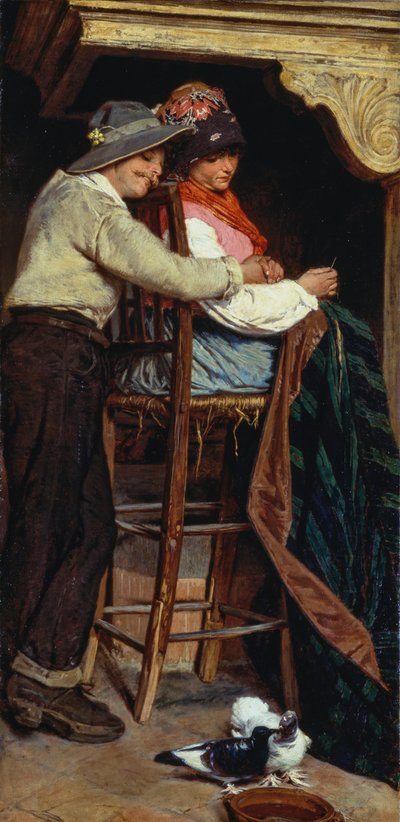 Country People Indoors by Pietro Pajetta