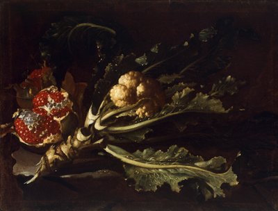 Cauliflower and Pomegranates by Pietro Paolo Bonzi