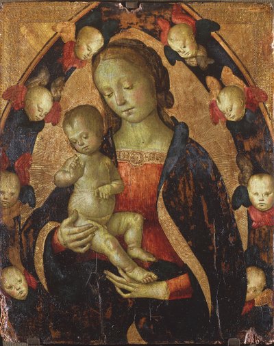 Madonna and Child Surrounded by Cherubims by Pietro Perugino