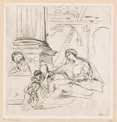 Holy Family with Two Children by Pietro Testa