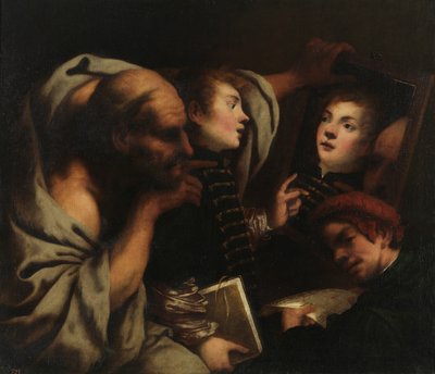 Socrates and Two Students by Pietro della Vecchia