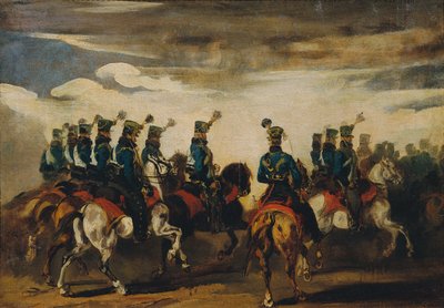 Austrian Blue Hussars by Piotr von Michalowski