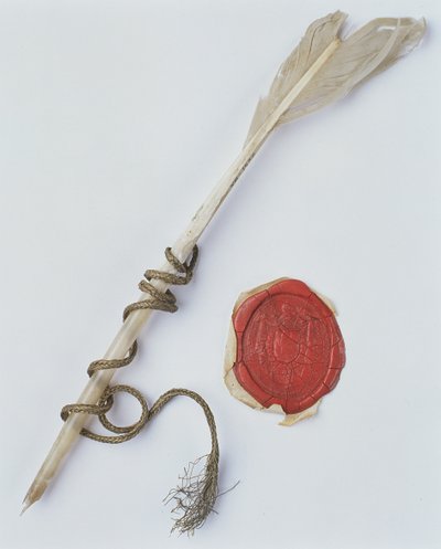 Quill Pen and Wax Seal by Polish School