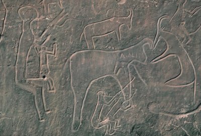 Human Figures and Animals by Prehistoric