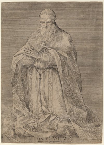 Pope Sixtus V by Prospero Bresciano, after Giuseppe Cesari