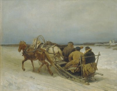 Troika in Winter by Pyotr Petrovich Sokolov