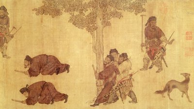 Hunting scene by Qing Dynasty Chinese School