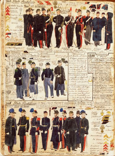 Various uniforms of the Papal States by Quinto Cenni