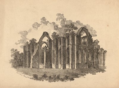 East Part of Fountains Abbey by R. Dunning
