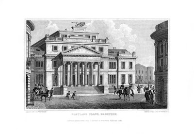 Portland Place, Brighton, East Sussex by R. Winkles