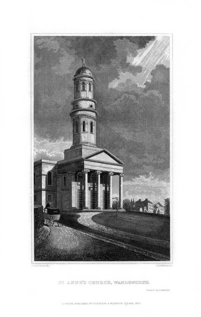 St Annes Church, Wandsworth, London by R. Winkles